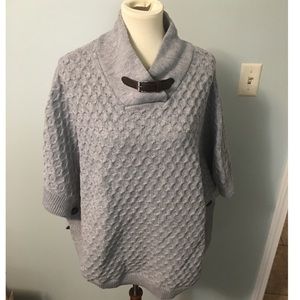 Women’s Grey Sweater Poncho